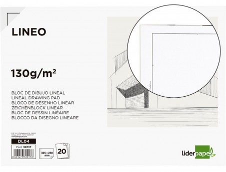 BLOCO DE DESENHO LIDERPAPEL LINEAL COLADO 230X325MM 20 FOLHA