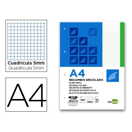 BLOCO/RECARGA COLADO A4 100 FLS VERDE