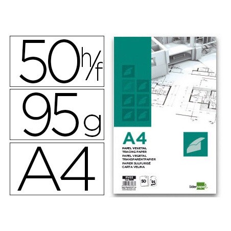 BLOCO COLADO PAPEL VEGETAL A4 50 FLS