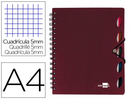 CADERNO ESPIRAL LIDERPAPEL EXECUTIVE 100 FLS A4 BORDEAUX QUA