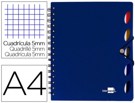 CADERNO ESPIRAL LIDERPAPEL EXECUTIVE 100 FLS A4 AZUL QUAD