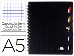 CADERNO ESPIRAL LIDERPAPEL EXECUTIVE 100 FLS A5 PRETO QUAD
