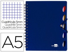 CADERNO ESPIRAL LIDERPAPEL EXECUTIVE 100 FLS A5 AZUL QUAD