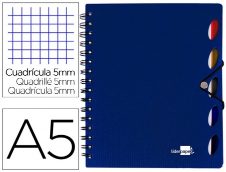 CADERNO ESPIRAL LIDERPAPEL EXECUTIVE 100 FLS A5 AZUL QUAD