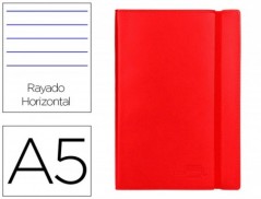 LIVRO APONTAMENTOS SIMILE-PELE PAUTADO A5 VERMELHO