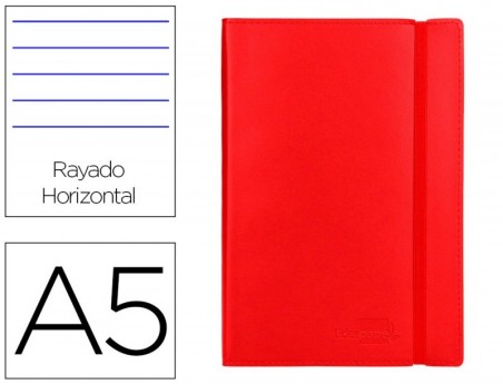 LIVRO APONTAMENTOS SIMILE-PELE PAUTADO A5 VERMELHO