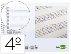 BLOCO MUSICA LIDERPAPEL PENTAGRAMA 3MM MAIS QUADRICULA DE 4M
