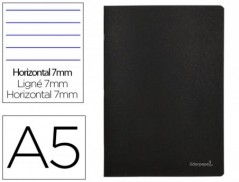 CADERNO ESCOLAR LIDERPAPEL CAPA PRETA DIN A5 80 FOLHAS PAUTA