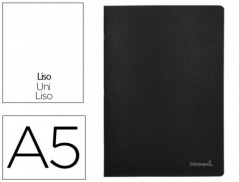 CADERNO ESCOLAR LIDERPAPEL CAPA PRETA DIN A5 80 FOLHAS LISO