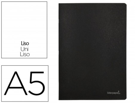 CADERNO ESCOLAR LIDERPAPEL CAPA PRETA DIN A5 80 FOLHAS LISO