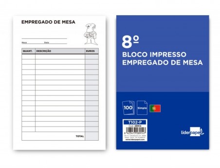 10un BLOCO EMPREGADO DE MESA SIMPLES 105X155 MM