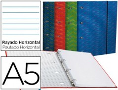 4un PASTA ANEIS LIDERPAPEL DIN-A5 FORRADA COM RECARGA 120 FO