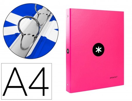 2un CARPETA LIDERPAPEL ANTARTIK A4 FORRADA 4 ANILLAS 25 MM R