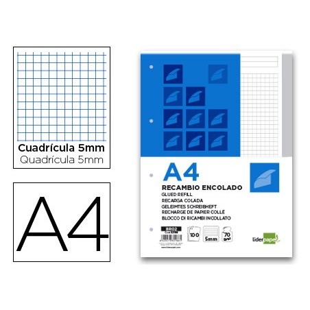 5un BLOCO/RECARGA COLADO A4 100 FLS CINZA