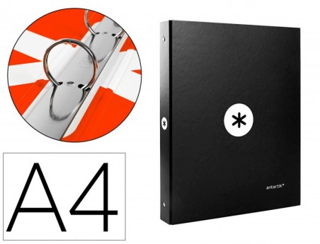 2un CARPETA LIDERPAPEL ANTARTIK A4 FORRADA 4 ANILLAS 25 MM R