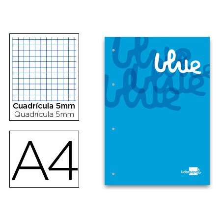 RECARGA COLADA LIDERPAPEL QUADRICULA DE 5 MM AZUL A4 NATURAL