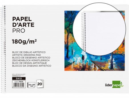 BLOCO DESENHO LIDERPAPEL ARTISTICO ESPIRAL 230X325MM 20 FOLH