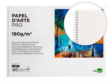 BLOCO DESENHO LIDERPAPEL ARTISTICO ESPIRAL 460X325MM 20 FOLH