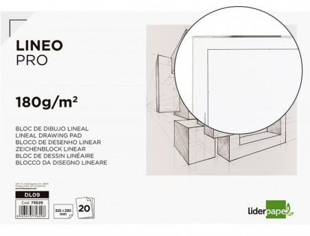 BLOCO DESENHO LIDERPAPEL LINEAL COLADO 230X325MM 20 FOLHAS 1