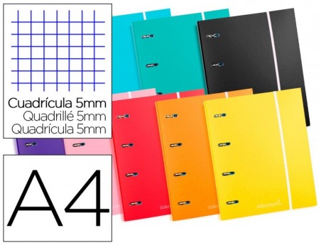 PASTA COM RECARGA LIDERPAPEL A4 QUADRICULA 5 MM 120 FOLHAS 8