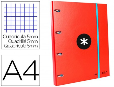 PASTA COM RECARGA LIDERPAPEL ANTARTIK A4 QUADRICULA DE 5 MM