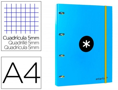 PASTA COM RECARGA LIDERPAPEL ANTARTIK A4 QUADRICULA DE 5 MM