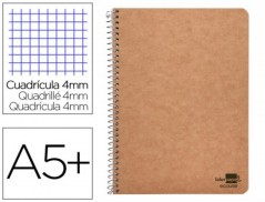 BLOC ESPIRAL LIDERPAPEL CUARTO ECOUSE TAPA CARTULINA KRAFT 8