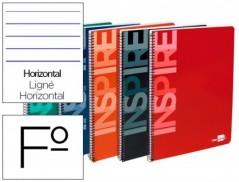 10un CADERNO ESPIRAL LIDERPAPEL INSPIRE CAPA EXTRADURA FOLIO