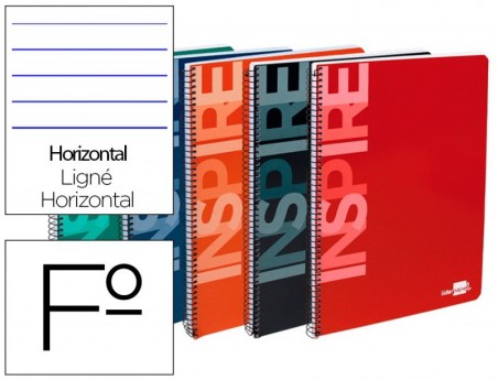 10un CADERNO ESPIRAL LIDERPAPEL INSPIRE CAPA EXTRADURA FOLIO