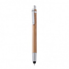 50un Esferográfica Azul Retrátil Ponta Touch em Bambu 1un