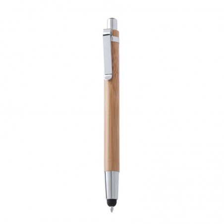 50un Esferográfica Azul Retrátil Ponta Touch em Bambu 1un