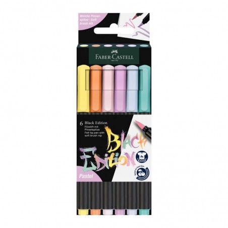 Marcador Feltro Faber Castell Black Edition Ponta Pincel 5x