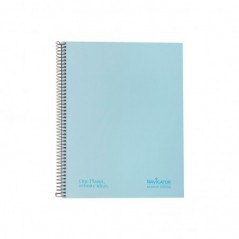 Caderno Espiral A4 Quadriculado Navigator Azul Pastel 80Fls