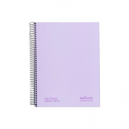 Caderno Espiral A4 Quadriculado Navigator Lavanda Pastel 80F