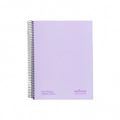 Caderno Espiral A4 Quadriculado Navigator Lavanda Pastel 120