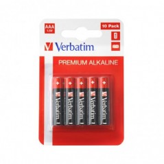 Pilhas AAA LR03 Alcalinas 1.5V 1300mAh Verbatim 49874 10un