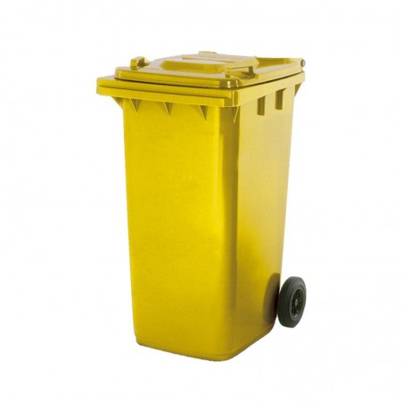 Contentor 240L Polietileno 2 Rodas Fundo Amarelo Tampa Amar