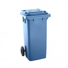 Contentor 120L Plástico 2 Rodas Fundo Azul Tampa Azul