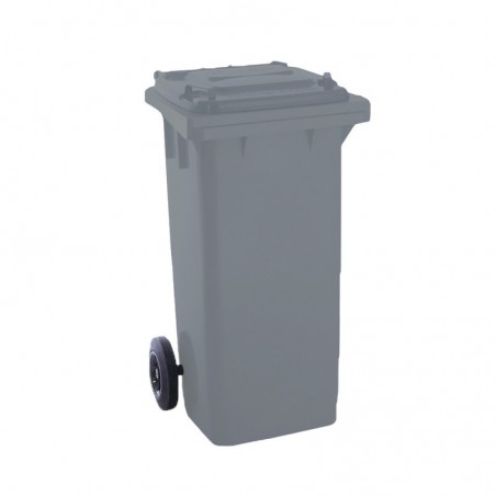 Contentor 120L Plástico 2 Rodas Fundo Cinza Tampa Cinza