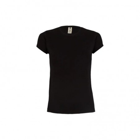 10un T-Shirt Mulher Algodão 155g Preto Tamanho L
