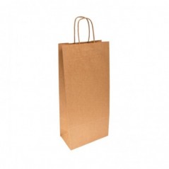 250un Saco Garrafa 100g 18x10x39cm c/Asas Papel Kraft 1un