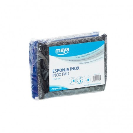 2un Esponja Inox Preto+Azul Pack 2un
