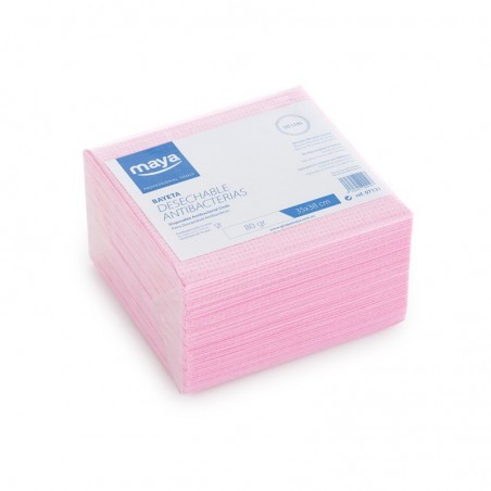 Pano Antibacteriano Descartável Rosa Pack 50un