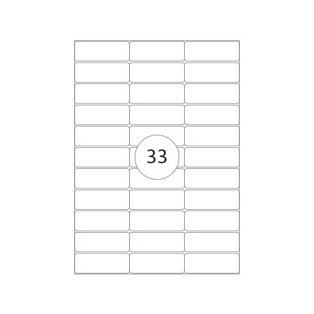 Etiquetas 070x025mm 100Fls A4 3300un
