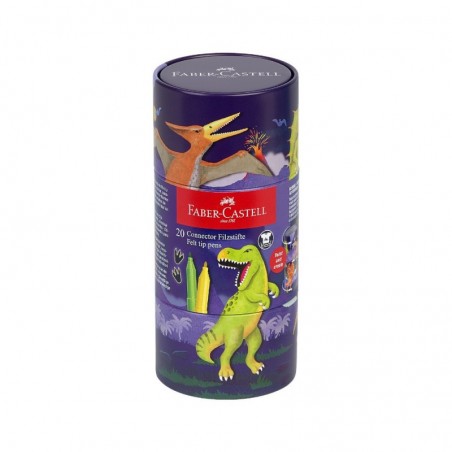 Marcador Feltro Faber Castell Connector Dinossauro 20un