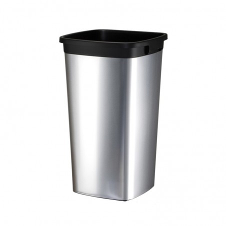 Balde 60L Quadrado Iris Plástico Cor Metálico s/Tampa