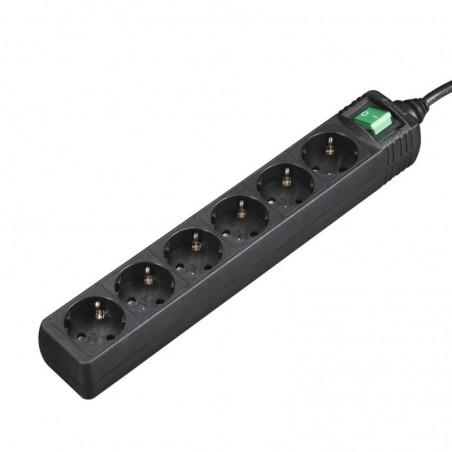 Bloco 6 Tomadas + Interruptor Cabo 3mts Preto