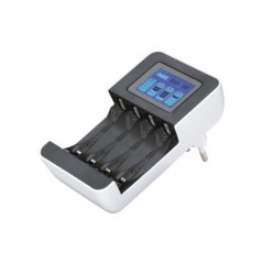 Carregador Pilhas AA e AAA 4 NiMH c/ LCD