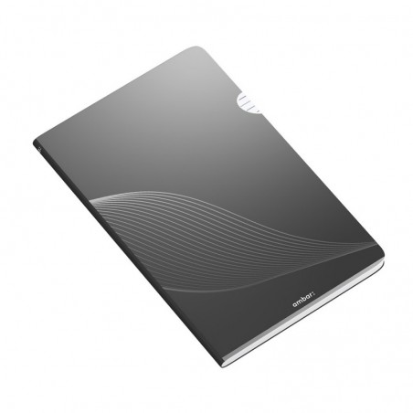 10un Caderno Agrafado A4 Pautado PP Ambar Preto 48Fls 1un