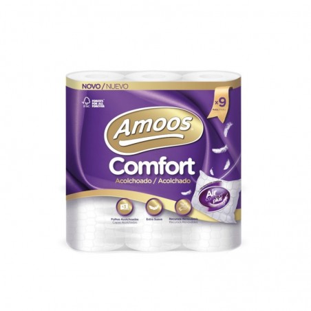 2un Papel Higiénico Doméstico 18mts 3Fls Acolchoado 9 Rolos